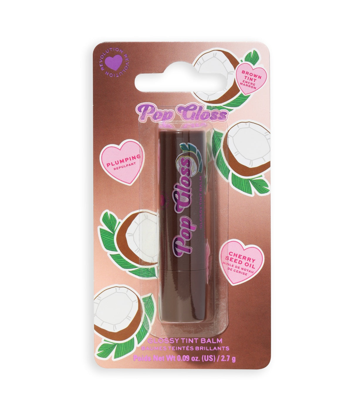 I Heart Revolution - Bálsamo labial Pop Gloss - Coconut Brown