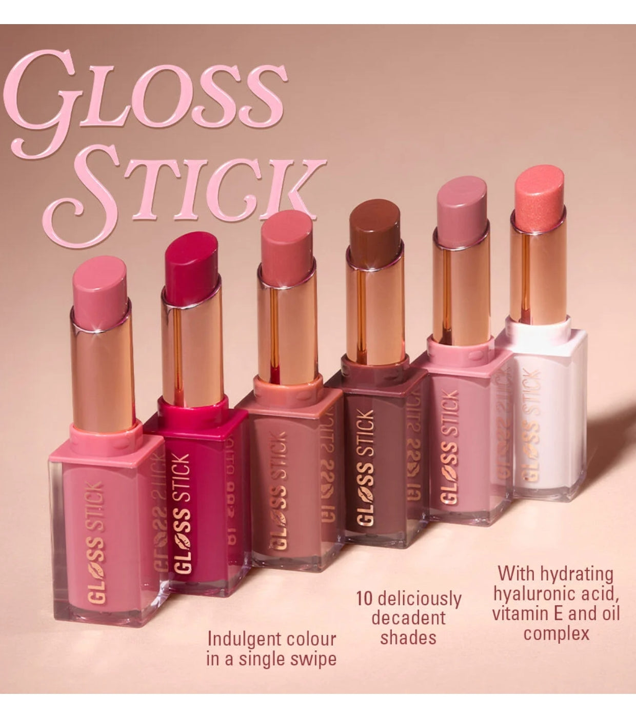 Makeup Revolution - Barra de labios Pout Lip Gloss Stick - Shimmer Peach Sorbet Nude