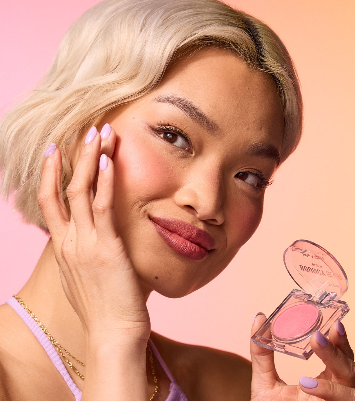 Makeup Revolution - Colorete Cream to Powder Bouncy Blur - Light as a Cloud Peachy Pink