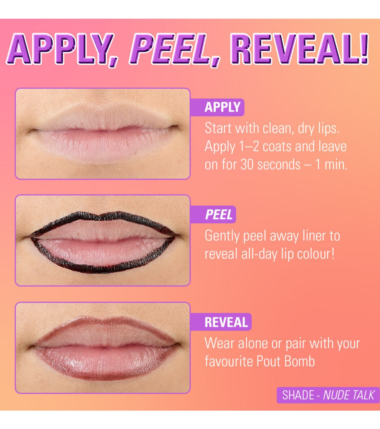 Makeup Revolution - Delineador de labios Lip Shift Ink Peel Off - Rose Inked