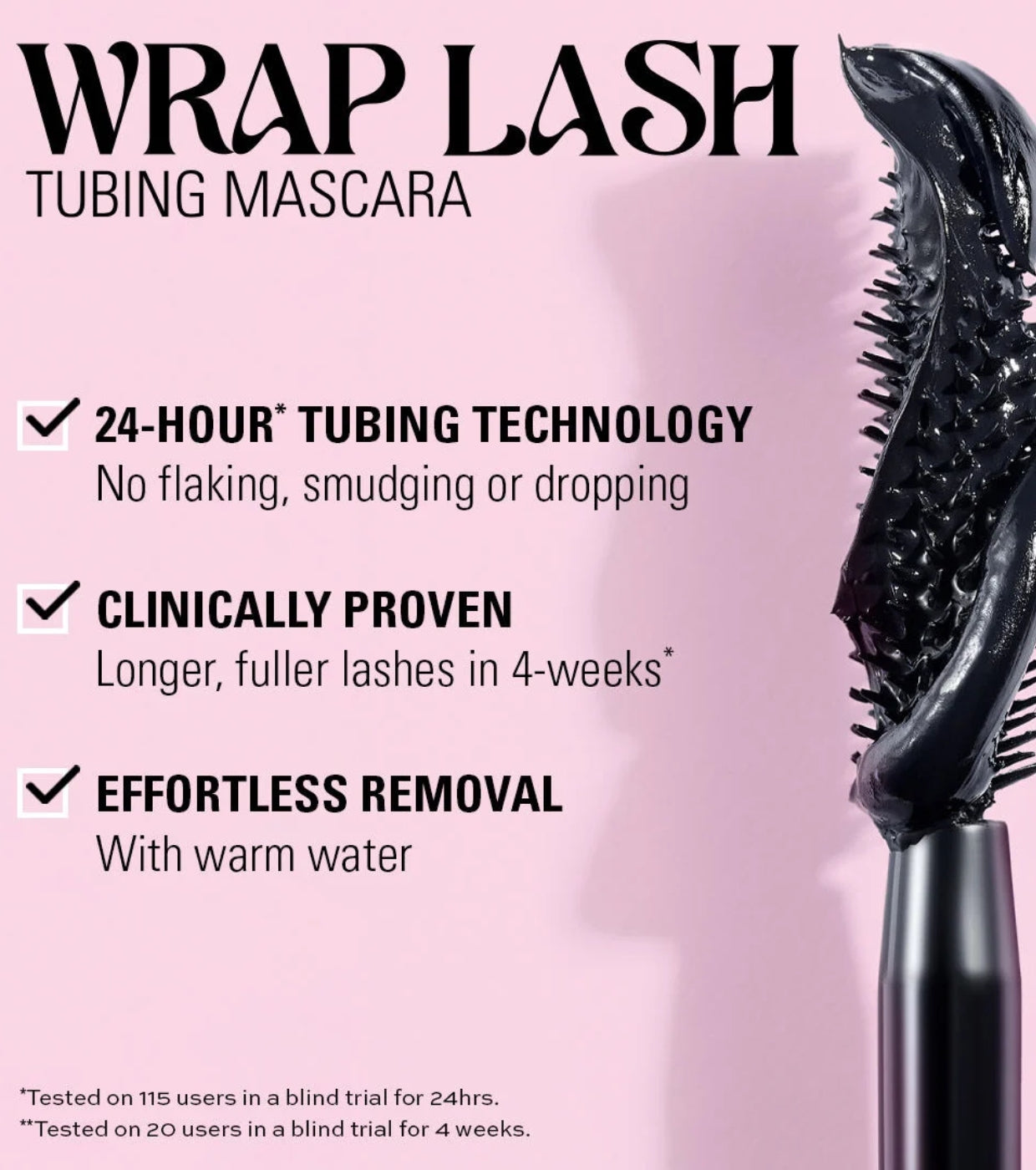 Makeup Revolution - Máscara de pestañas Wrap Lash - Burgundy