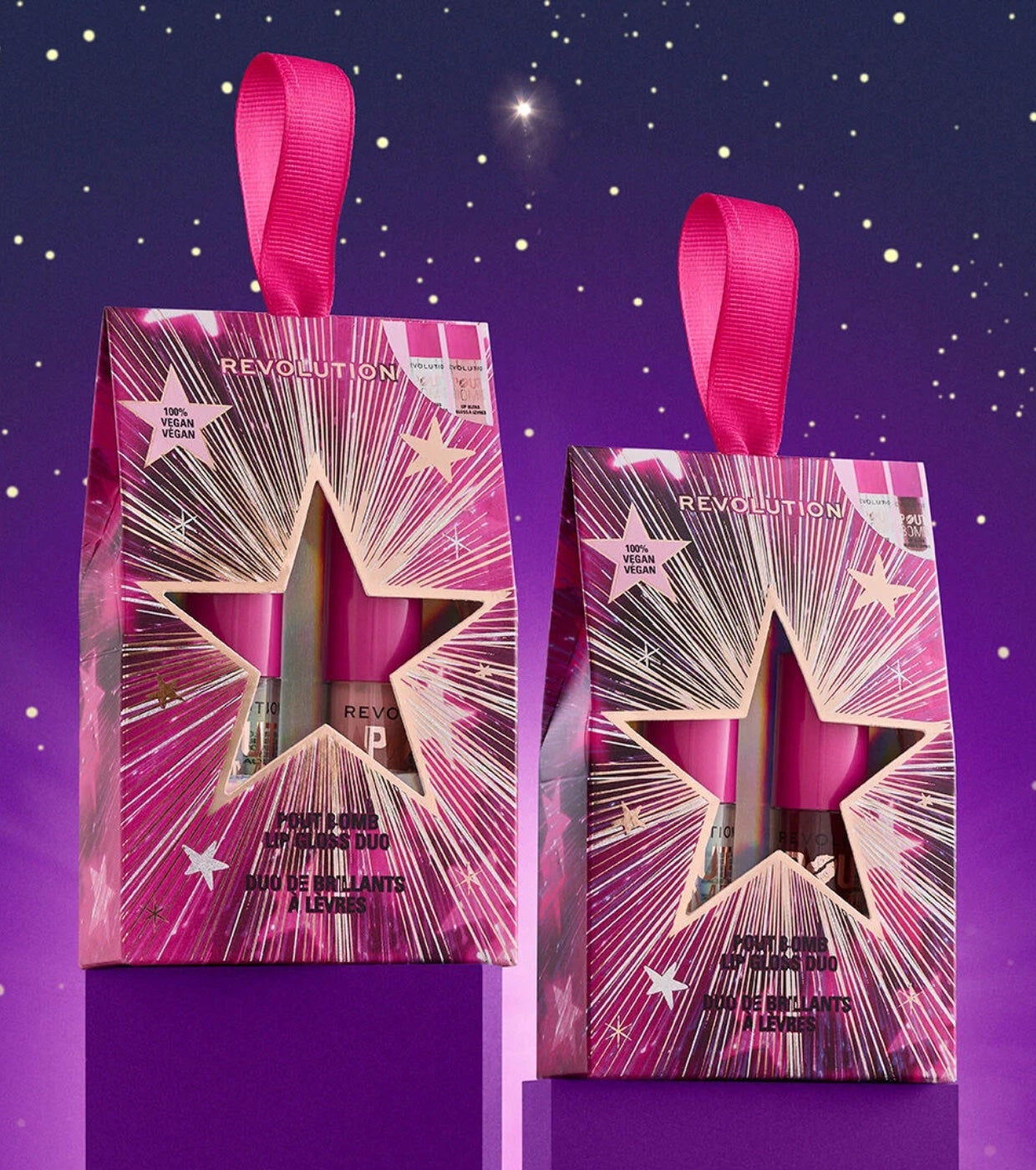 Revolution - Dúo de brillos de labios mini Pout Bomb Plumping