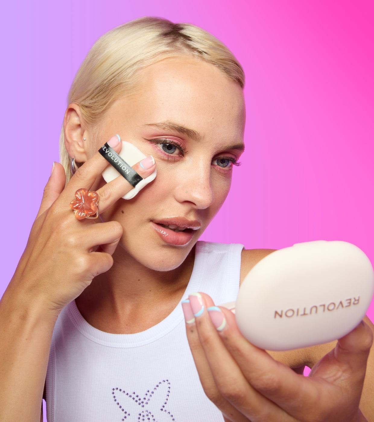 Makeup Revolution - Polvos compactos Agarre adhesivo para el móvil Powder Pops - Translucent