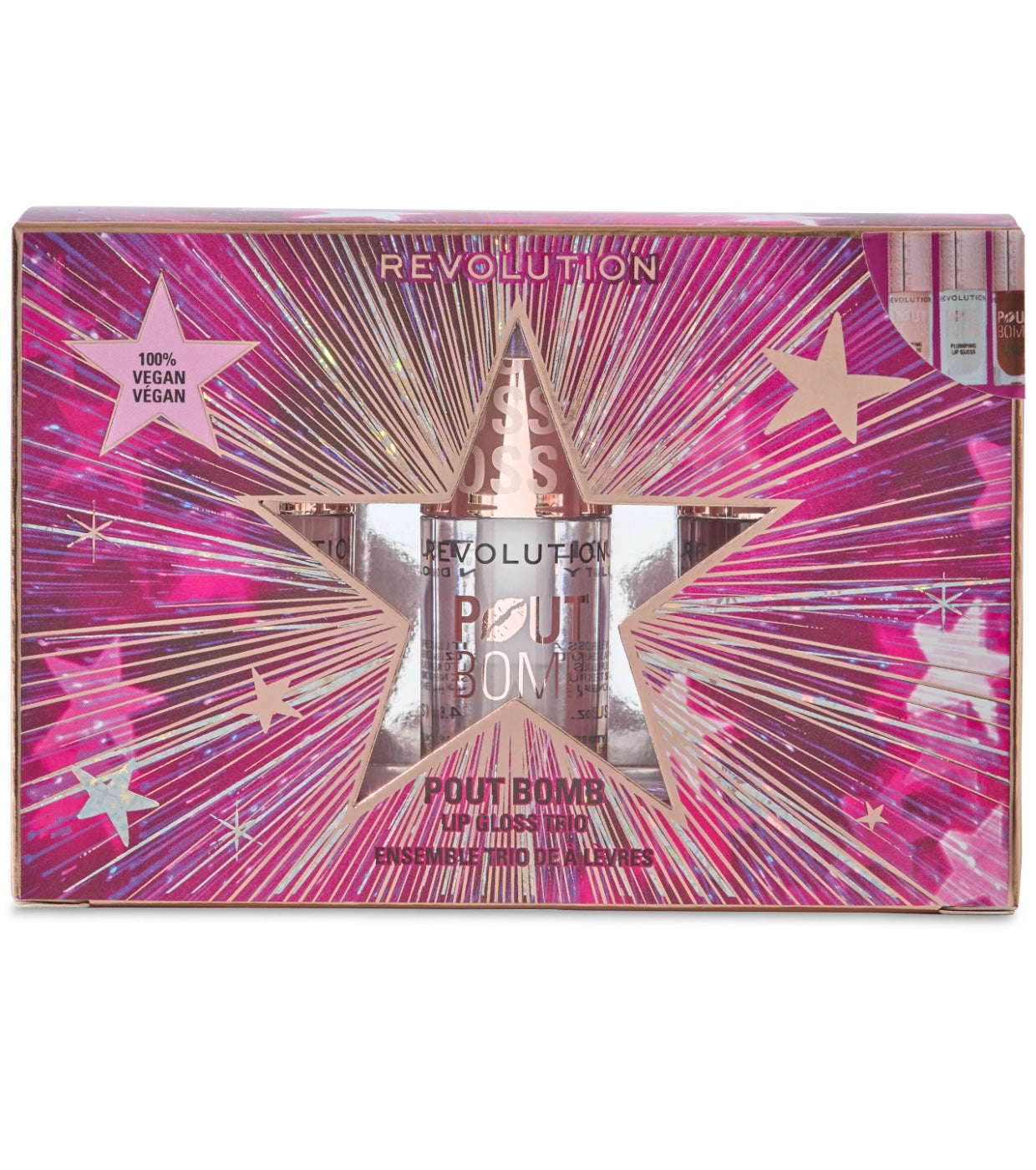 Revolution - Trío de brillos labiales voluminizadores Pout Bomb Plumping