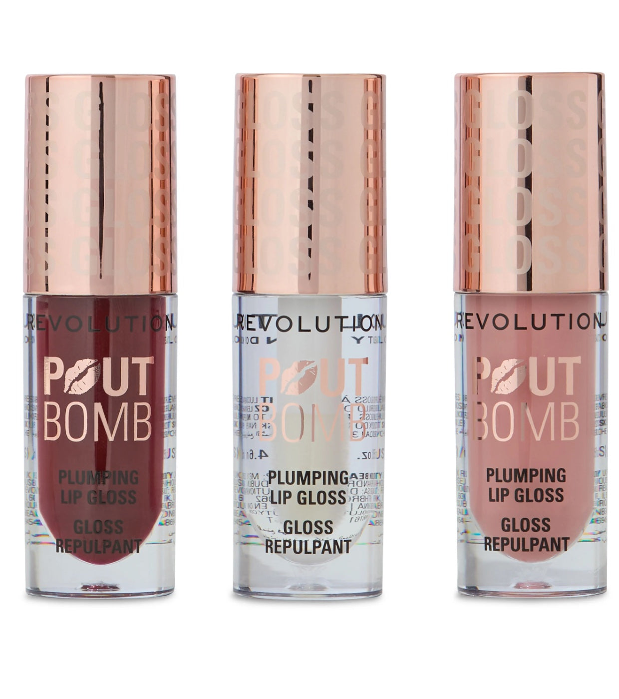 Revolution - Trío de brillos labiales voluminizadores Pout Bomb Plumping