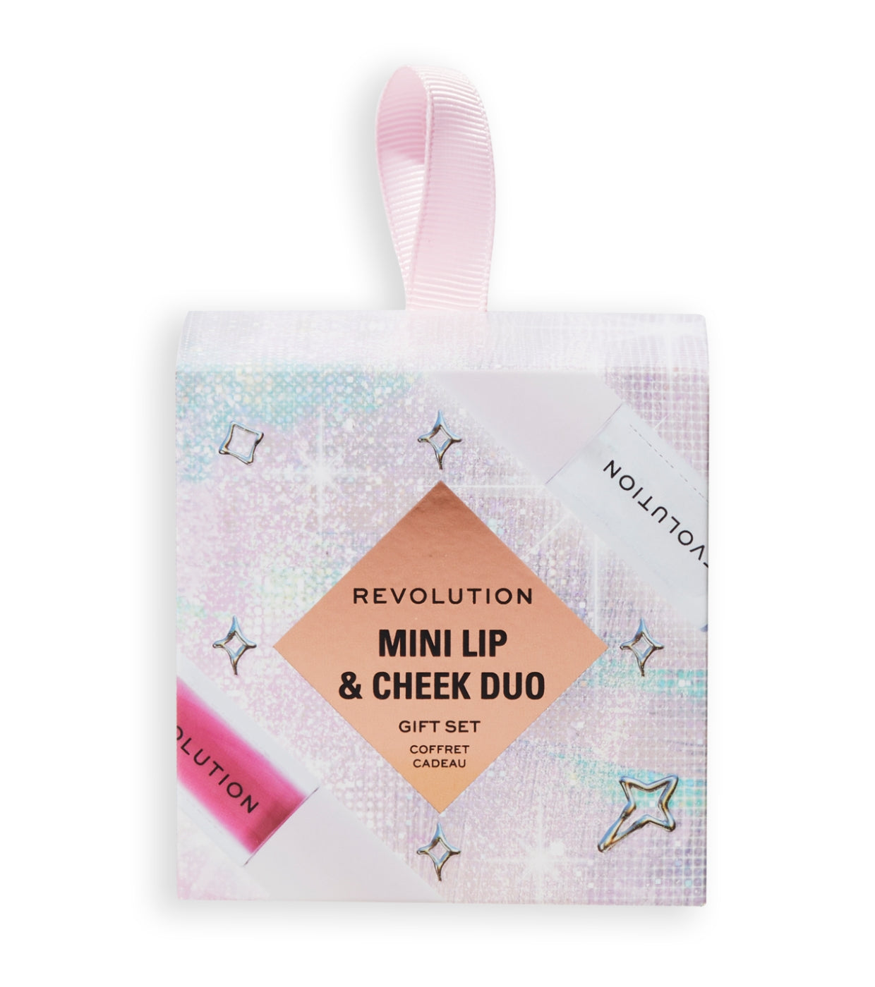 Revolution - Set Mini Lip & Cheek Duo - Mini Blush Bomb Cream Blusher Cute Pink Mini Pout Bomb Clear Shimmer