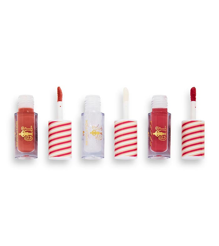 I Heart Revolution - *I Heart Revolution x Elf* - Set de brillos de labios Candy Cane Forest