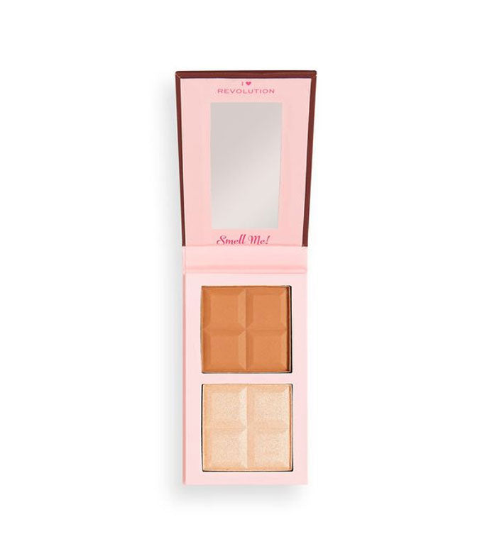 I Heart Revolution - Paleta de iluminador y contorno Chocolate Contour - Light