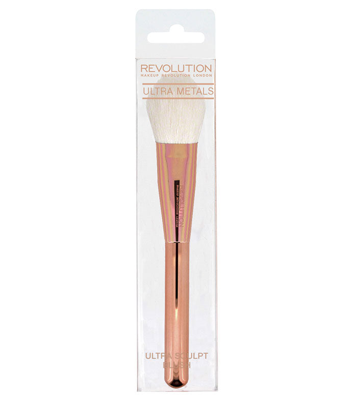 Makeup Revolution - Brocha colorete Ultra Metals Sculpt Blush Brush – F303