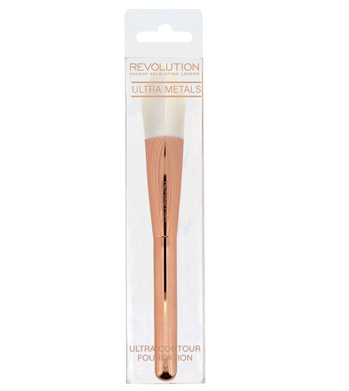 Makeup Revolution - Brocha Contorno Ultra Metals Contour Foundation Brush – F302