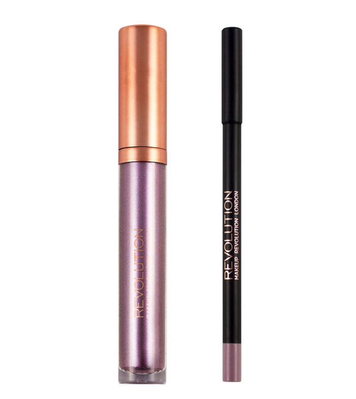 Makeup Revolution - Metallic Lip Kit Retro Luxe - The Rebellion