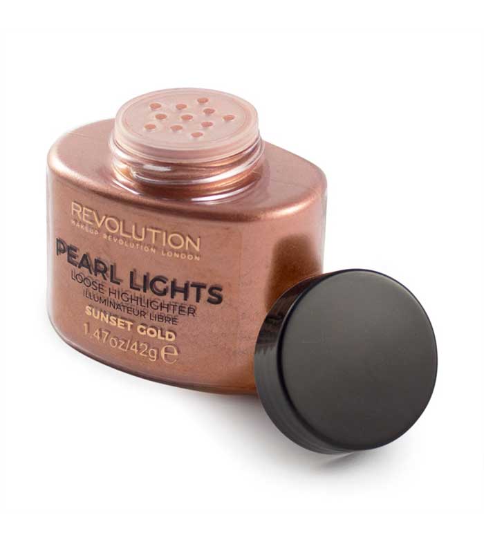 Makeup Revolution - Polvos sueltos iluminadores Pearl Lights - Sunset Gold