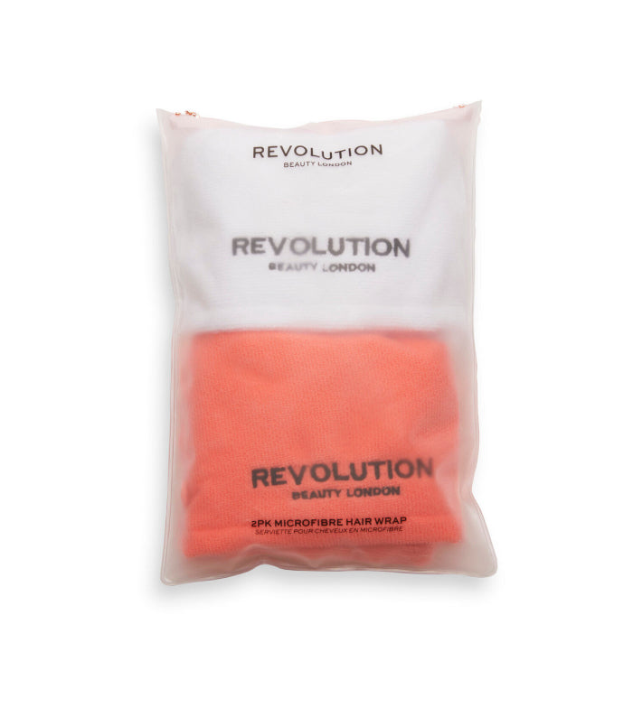Revolution Haircare - Pack de toallas de microfibra para el cabello - Blanca y coral
