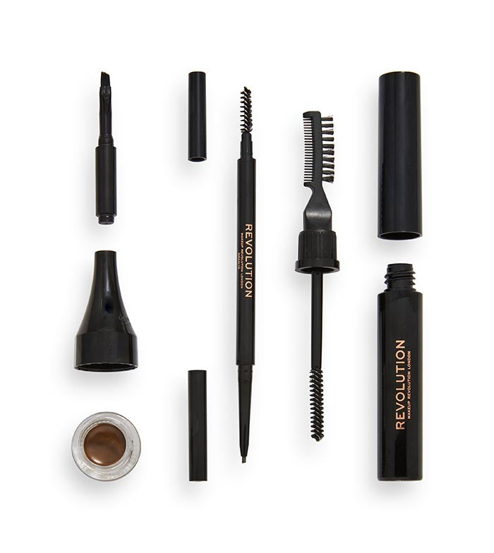 Revolution - Kit de cejas Ultra Brow Builder Kit - Dark Brown