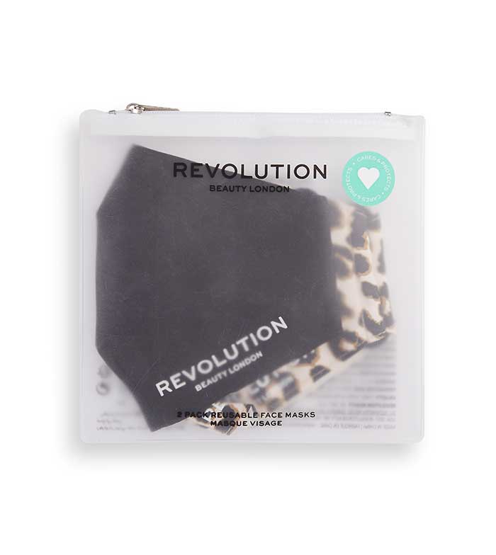 Revolution - Pack de 2 mascarillas de tela reutilizables - Black