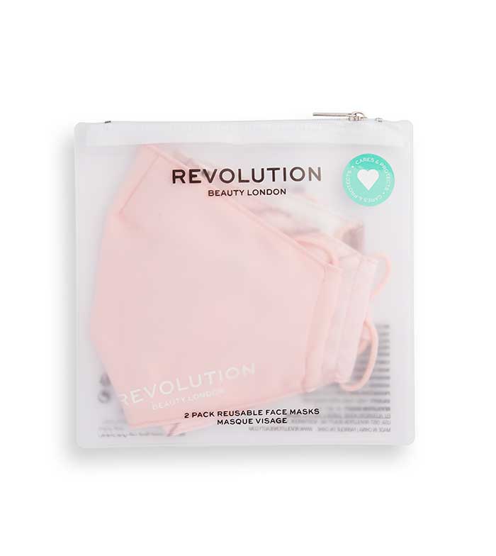 Revolution - Pack de 2 mascarillas de tela reutilizables - Pink