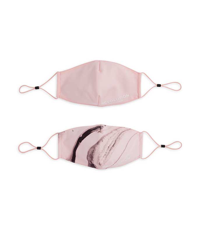 Revolution - Pack de 2 mascarillas de tela reutilizables - Pink