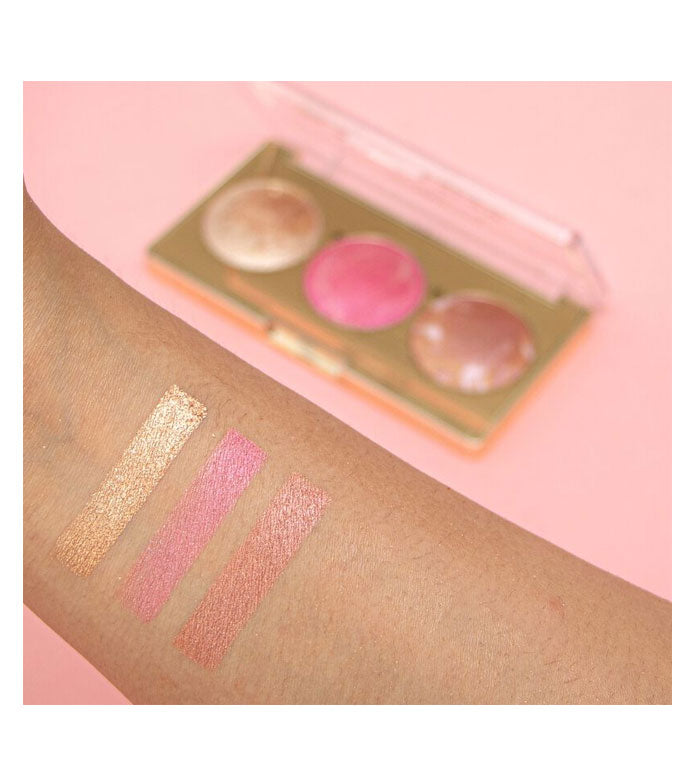 Revolution Pro - Paleta de iluminador y colorete Blush and Glow - Rose Glow