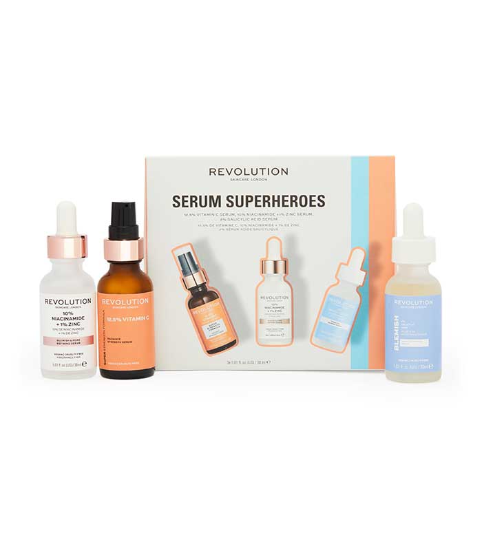 Revolution Skincare - Pack de 3 sérums Serum Superheroes Collection