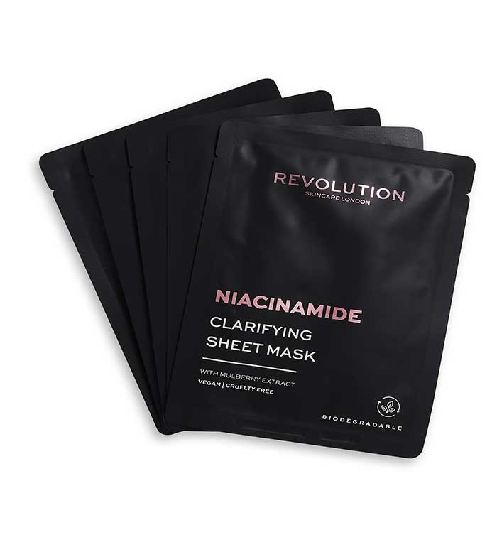 Revolution Skincare - Pack de 5 mascarillas aclarantes con niacinamida