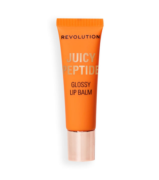Makeup Revolution - Bálsamo labial con brillo Juicy Peptide - Peach Bellini Orange