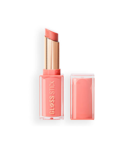 Makeup Revolution - Barra de labios Pout Lip Gloss Stick - Shimmer Peach Sorbet Nude