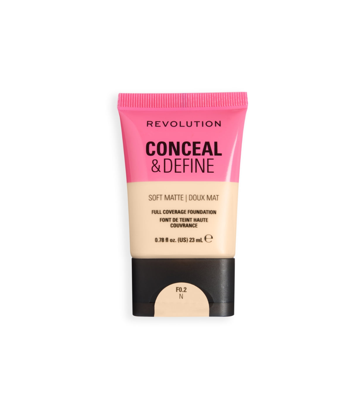 Makeup Revolution - Base de maquillaje Conceal & Define Soft Matte - F0.2N