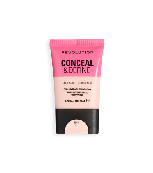 Makeup Revolution - Base de Maquilhagem Conceal & Define Soft Matte - F0.5C