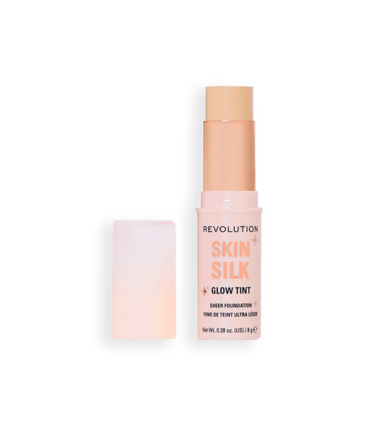 Makeup Revolution - Base de maquillaje en stick Skin Silk Glow Tint Sheer Foundation - Fair