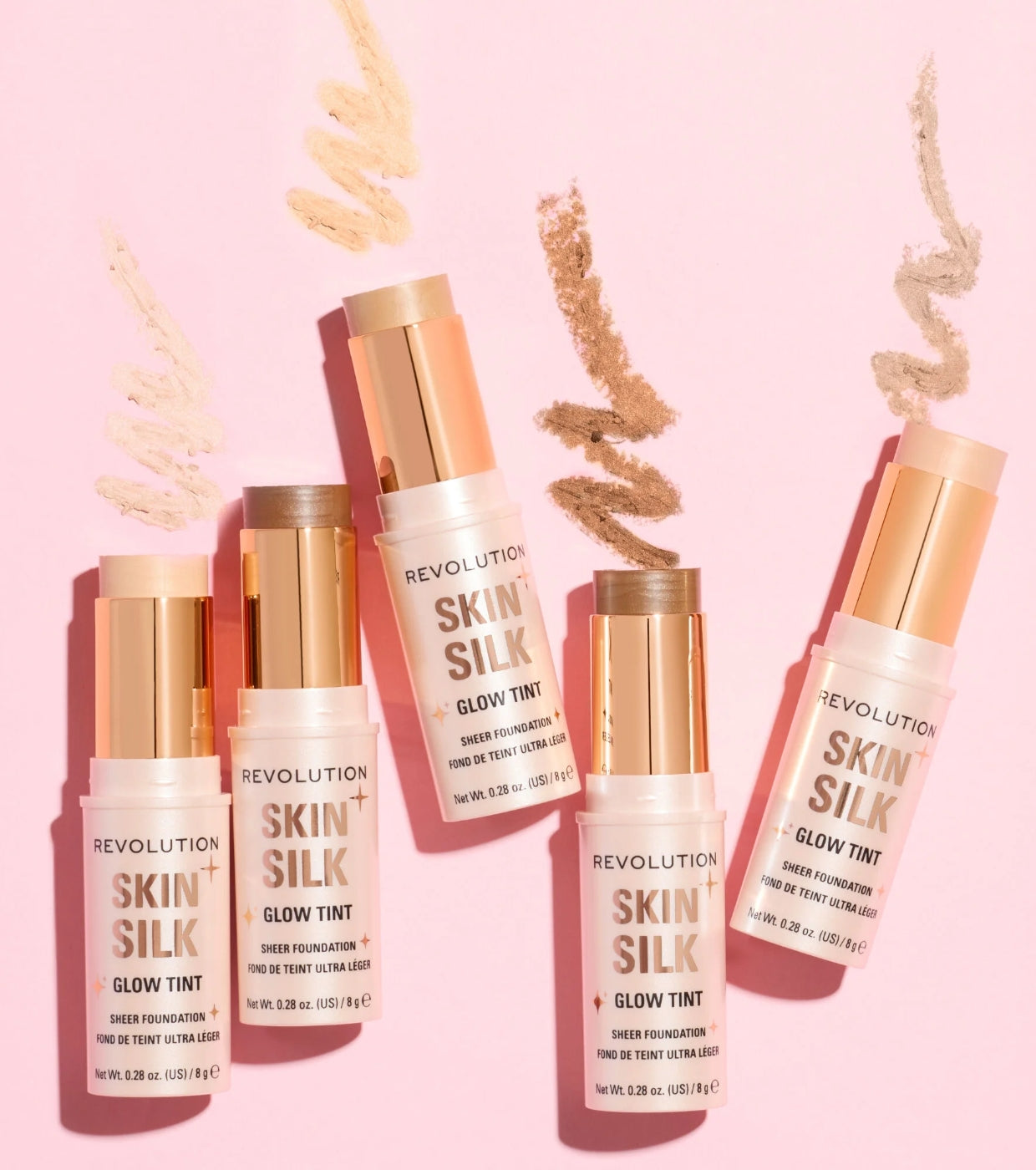 Makeup Revolution - Base de maquillaje en stick Skin Silk Glow Tint Sheer Foundation - Medium Tan Warm