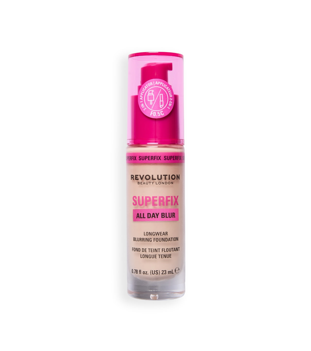 Makeup Revolution - Base de maquillaje Superfix 16H Blur - F0.5C
