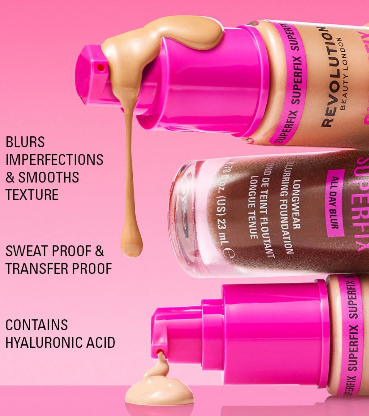 Makeup Revolution - Base de maquillaje Superfix 16H Blur - F8C
