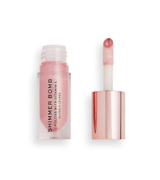 Makeup Revolution - Brillo de labios con Shimmer Bomb - Shimmer Nude