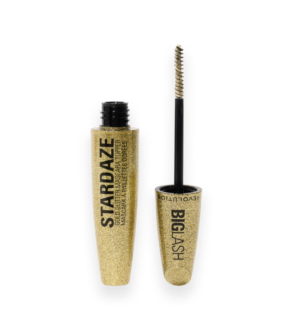 Makeup Revolution - Brillo para cabello, cejas y pestañas Big Lash Stardaze - Stardust Gold