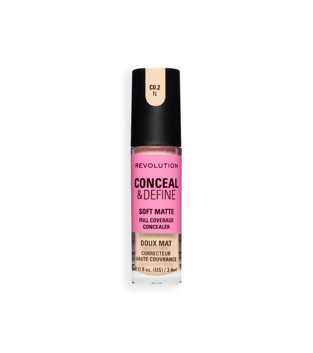 Makeup Revolution - Corrector líquido Conceal & Define Soft Matte - C0.2N