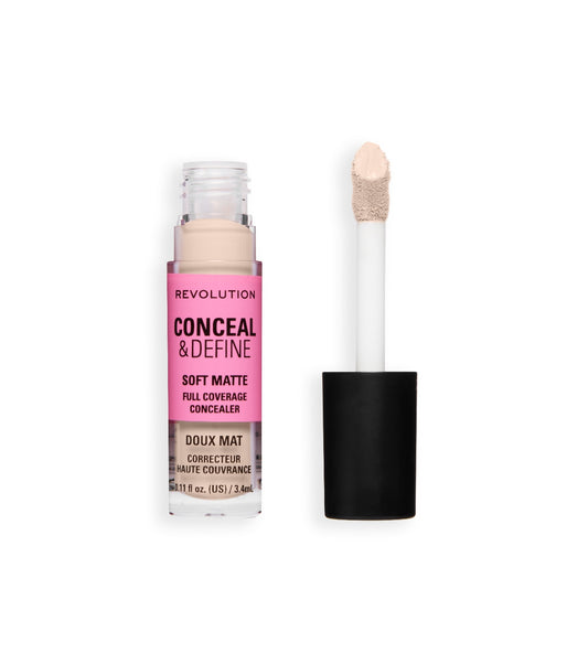 Makeup Revolution - Corretor de Olheiras Líquido Conceal & Define Soft Matte - C0.5C
