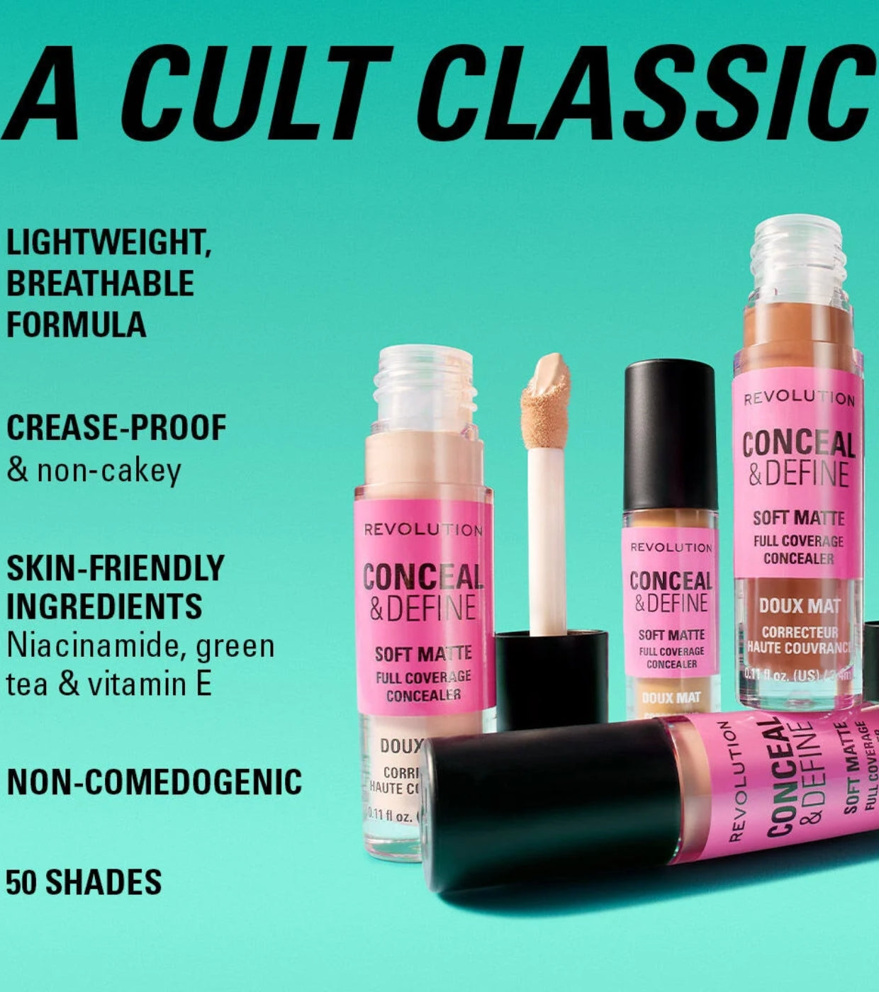 Makeup Revolution - Corrector líquido Conceal & Define Soft Matte - C6.2NC