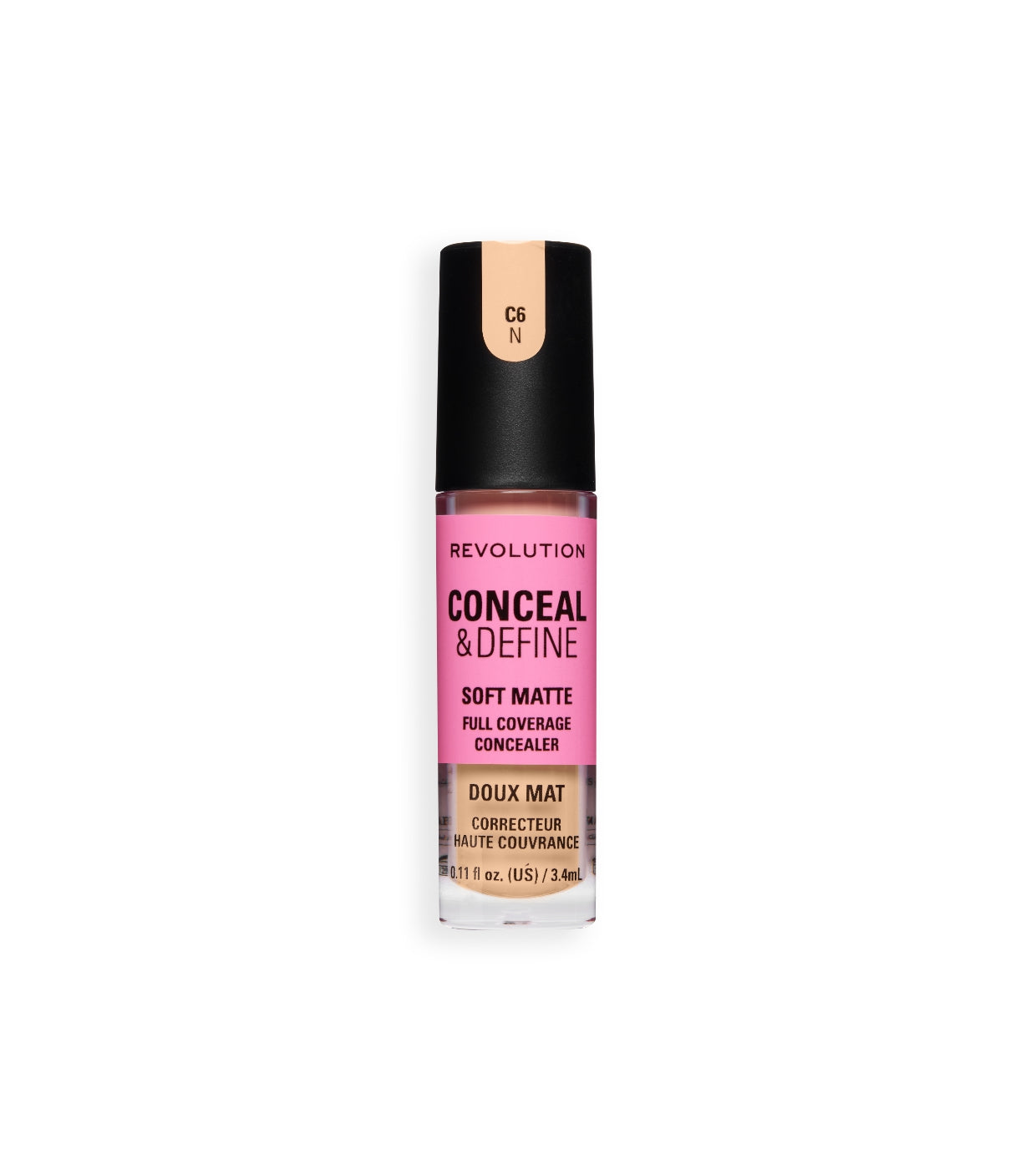 Makeup Revolution - Corrector líquido Conceal & Define Soft Matte - C6N