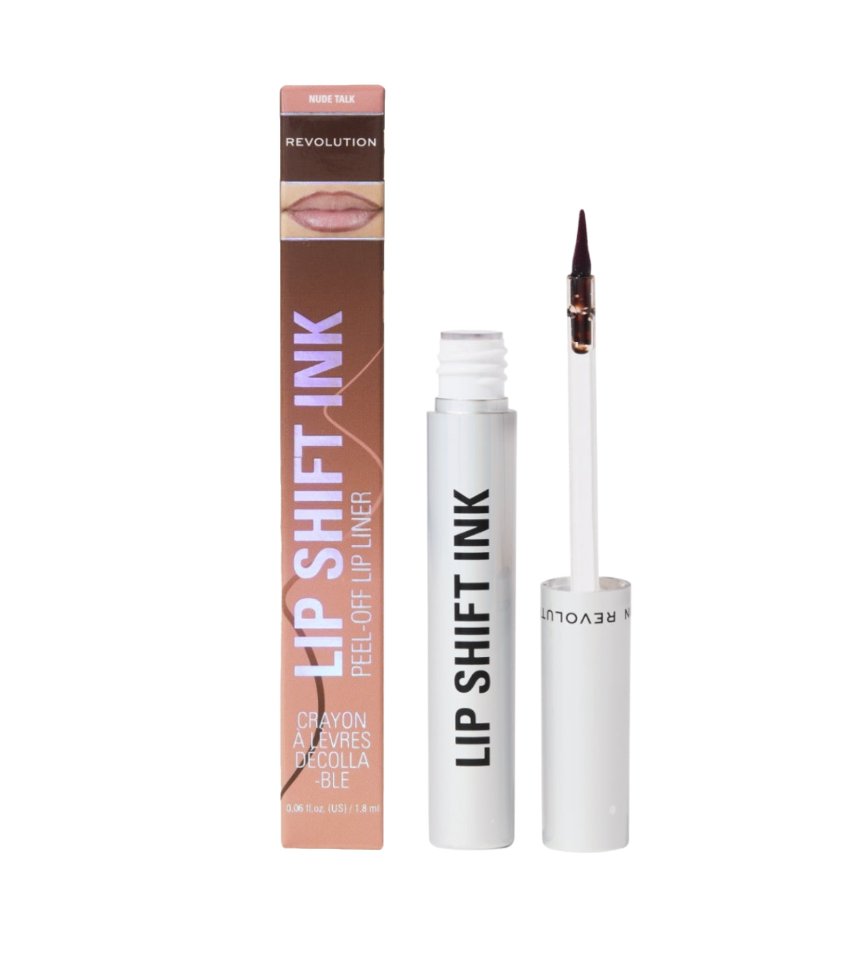 Makeup Revolution - Delineador de labios Lip Shift Ink Peel Off - Nude Talk