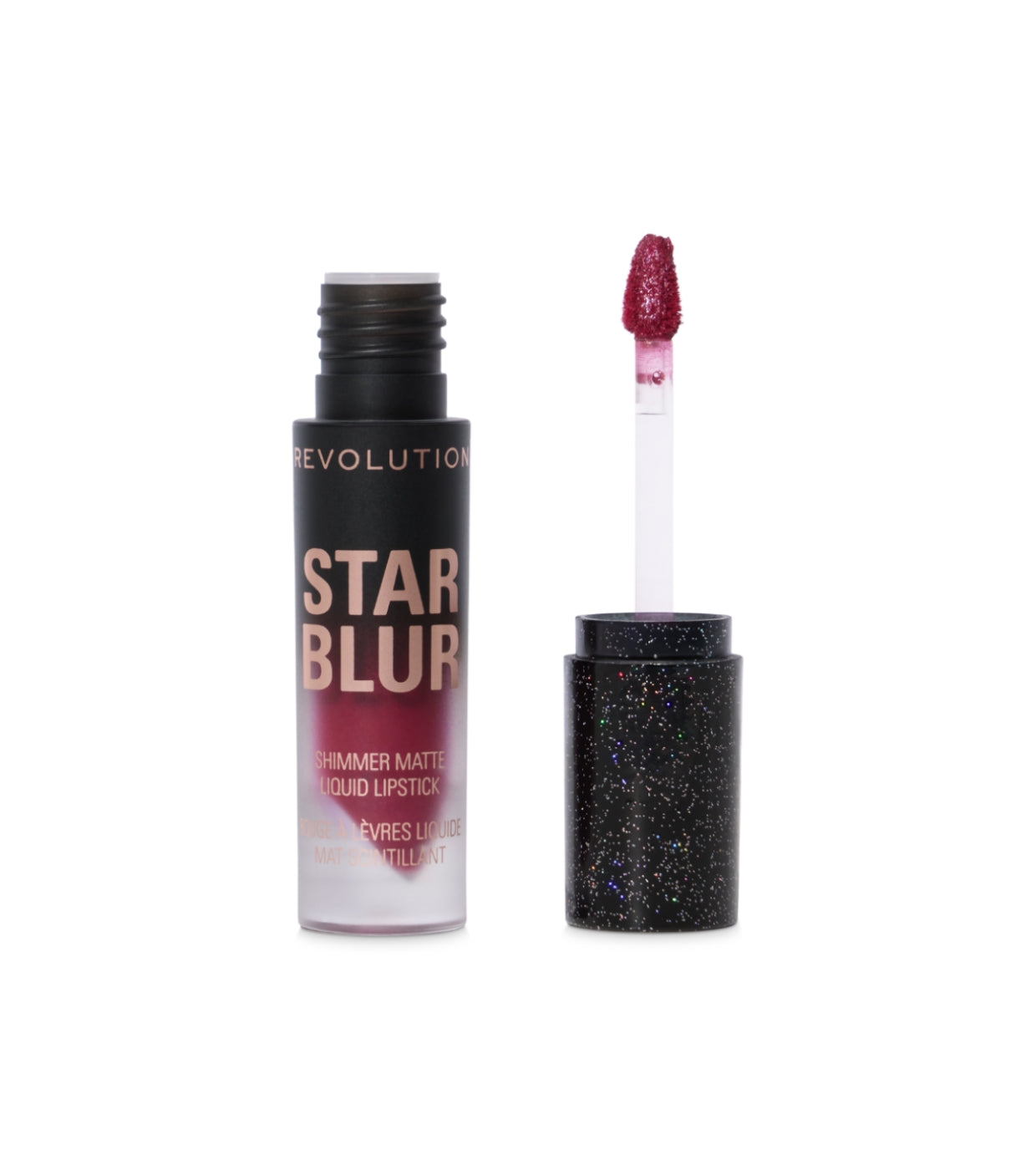 Makeup Revolution - Labial líquido mate con shimmer Star Blur - Crimson Envy