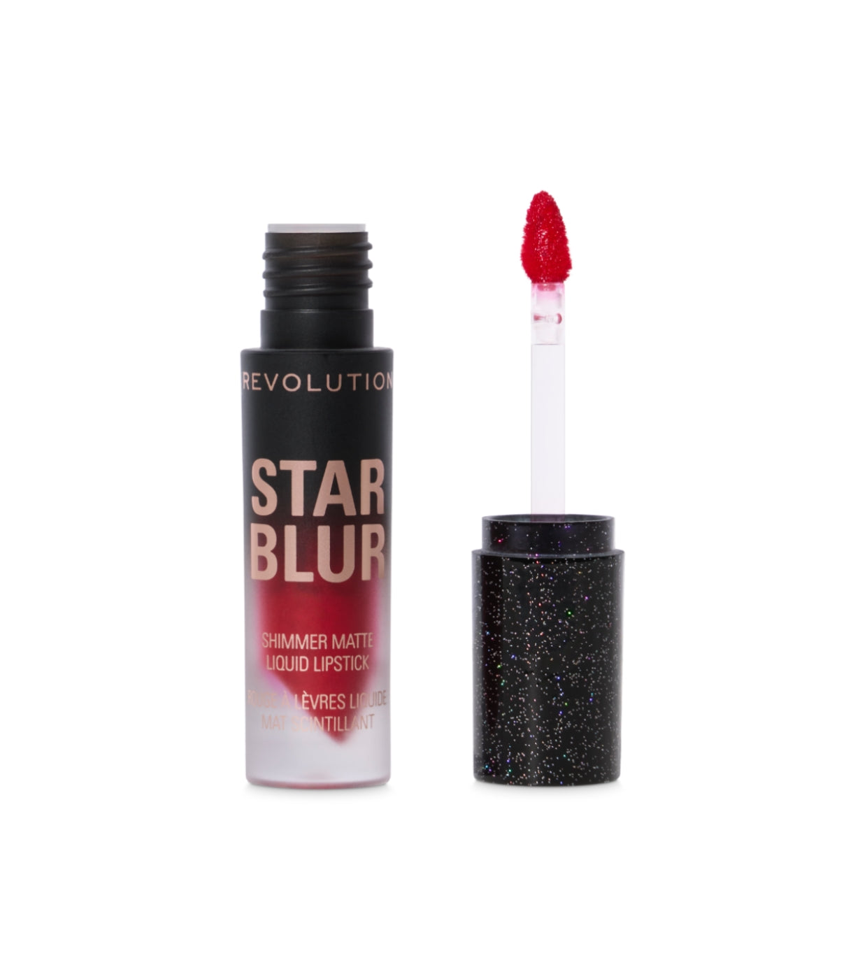 Makeup Revolution - Labial líquido mate con shimmer Star Blur - Scarlet Ruby