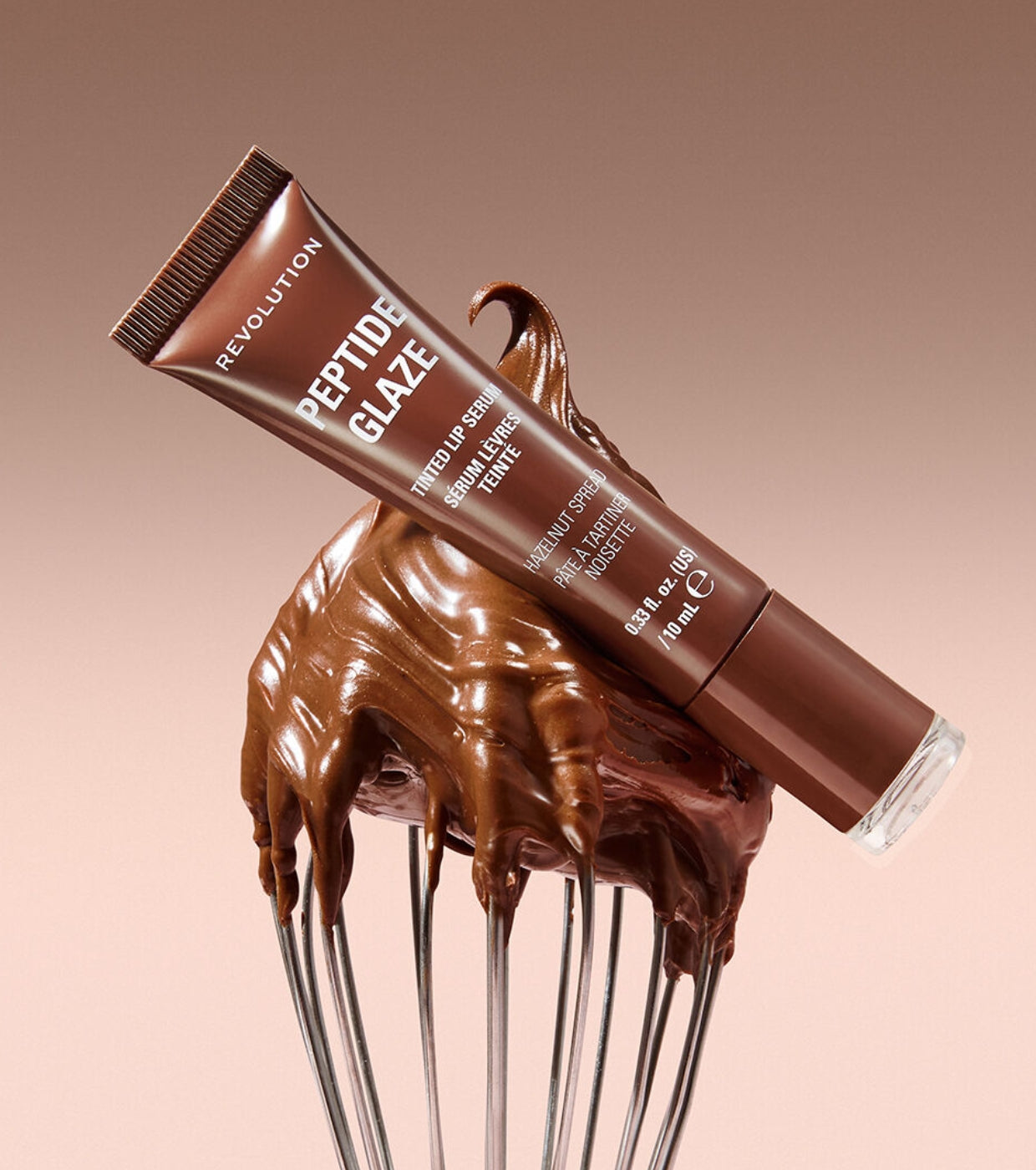 Makeup Revolution - Tinte labial con sérum Peptide Glaze - Hazelnut Spread