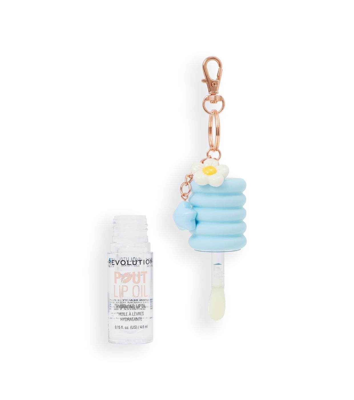 Makeup Revolution - Aceite labial Pout Lip Charm - Lychee Clear Blue