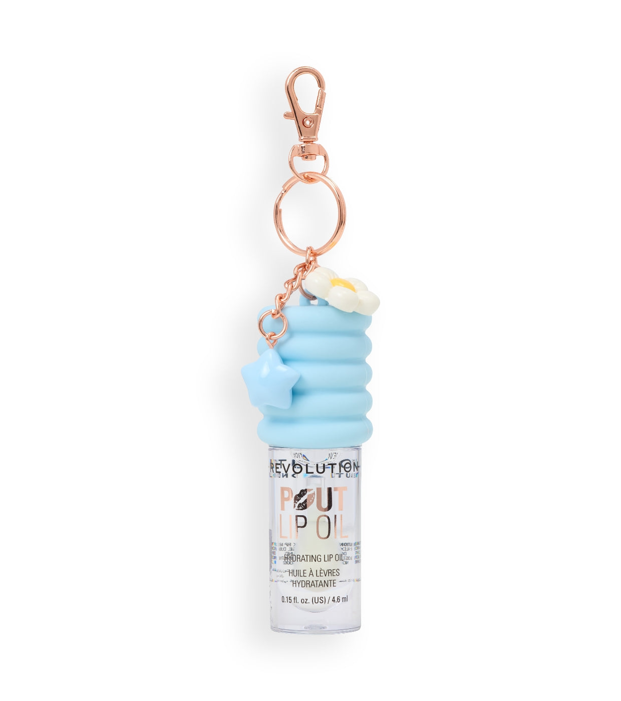 Makeup Revolution - Aceite labial Pout Lip Charm - Lychee Clear Blue