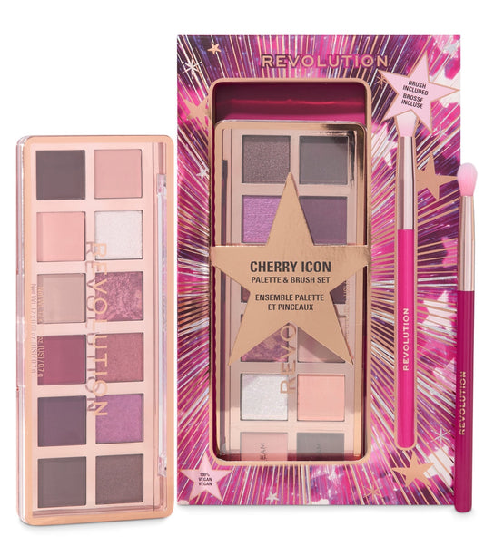 Revolution - Set de regalo con paleta de sombras y pincel Cherry Icon