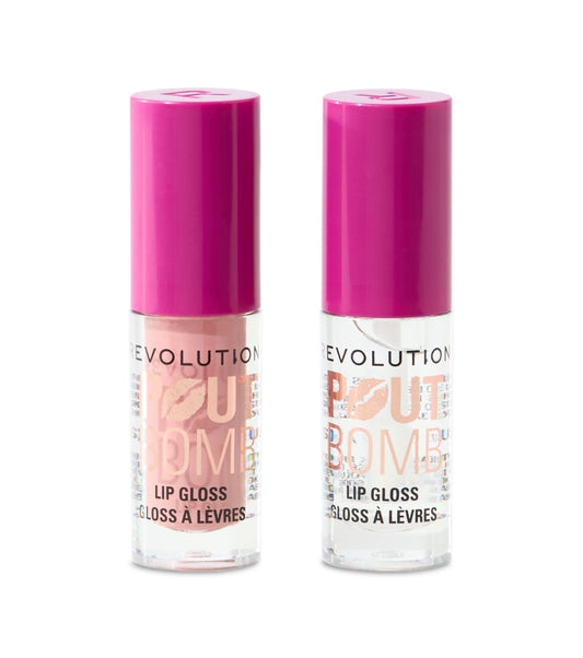 Revolution - Dúo de brillos de labios mini Pout Bomb Plumping