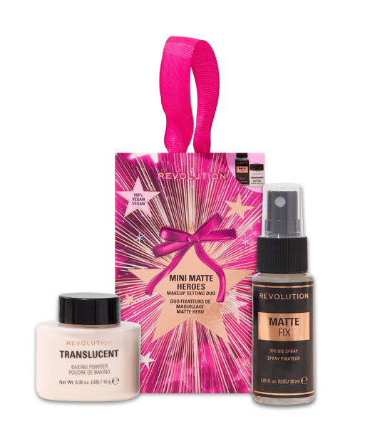 Revolution - Dúo fijador de maquillaje Mini Matte Heroes