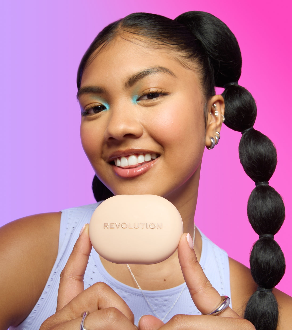 Makeup Revolution - Polvos compactos   Agarre adhesivo para el móvil Powder Pops - Peach