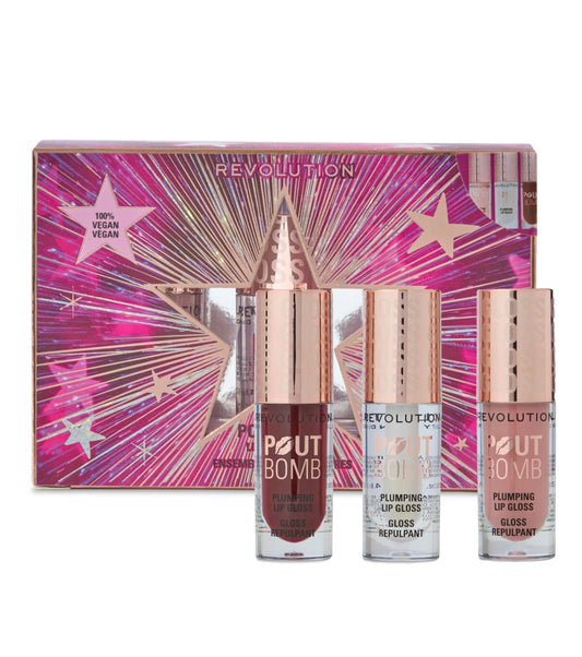 Revolution - Trío de brillos labiales voluminizadores Pout Bomb Plumping