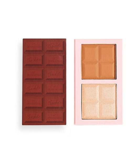 I Heart Revolution - Paleta de iluminador y contorno Chocolate Contour - Light